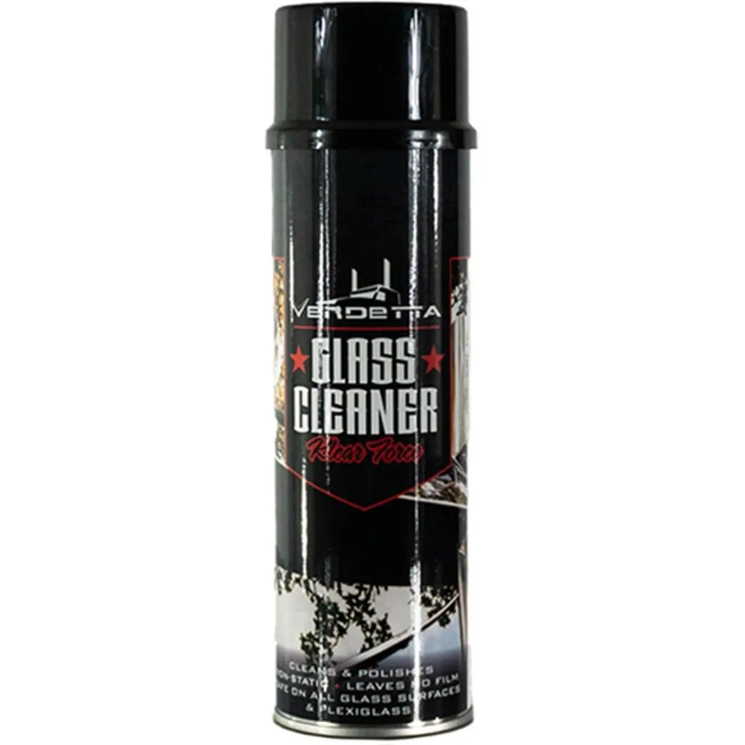 Vendetta Sheen Liquid Glass Cleaner, 20 Oz Single Can, Streak-Free Non-Static Formula, Clears Smoke Haze, Foams Cleanly for Automotive & Motorcycle Glass Surfaces Car Washing Maintenance, Sheen Series, Dissolves Smoke