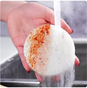 3 Pack Compressed Wood Pulp Cellulose Dish Sponges, Biodegradable Eco Friendly Expandable Scrub Pads, Non Scratch Super Absorbent Reusable Kitchen Sponges for Dishes, Cookware, Sink, Bathtub, Countertop & Multi-Purpose Household Cleaning Supplies