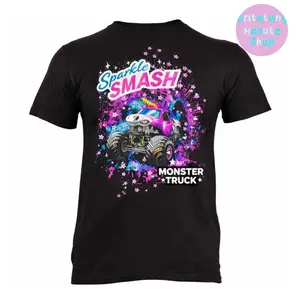 Sparkle Smash Stars youth & adult shirt, boys clothes, toddler boy stuff, family matching shirt, racing lover, little monster truck shirt