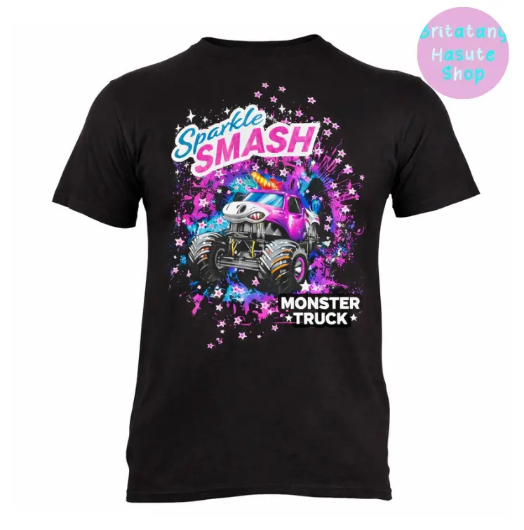 Sparkle Smash Stars youth & adult shirt, boys clothes, toddler boy stuff, family matching shirt, racing lover, little monster truck shirt