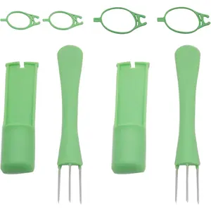 2 Set Green Plastic Pickle Fork Grabber Picker for Pickle Jar Practical Kitchen Gadget Pickle Themed Gifts