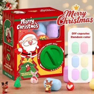 Mini Capsule Toy Machine for Christmas, Includes 6 Colorful Eggs, DIY prize props,Cute Twist Egg Machine ToyIdeal Gift for Kids Aged 3 and Up,Christmas and New Year gifts.
