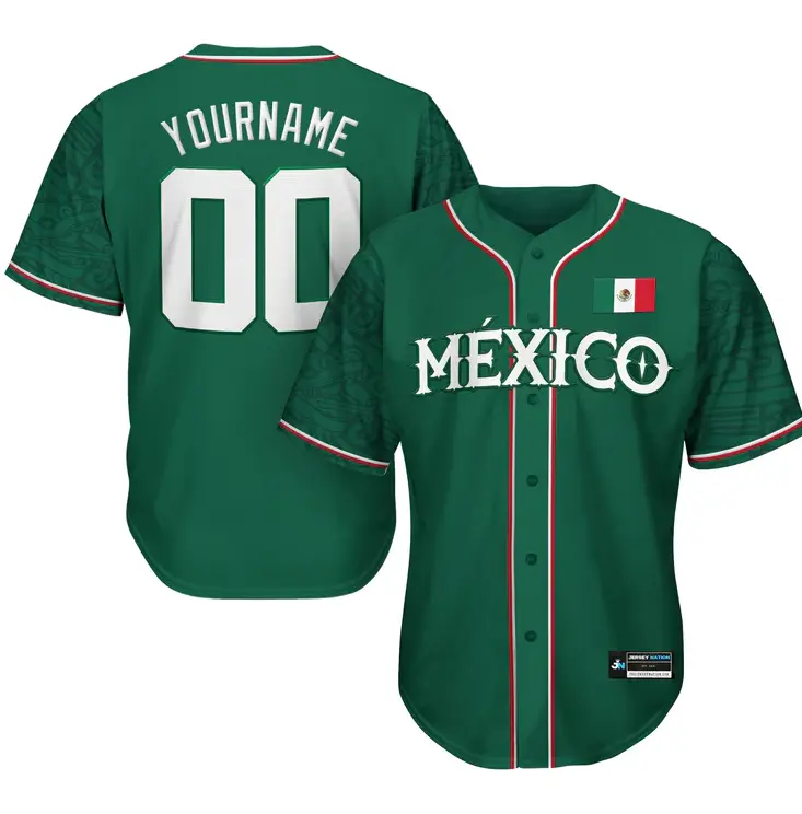 Mexico Heritage Custom Baseball Jersey | Personalized Athletic Sports Shirt for Men Women