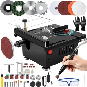 Portable Multi-Functional Mini Table Saw, Compact Desktop Electric Saw for Crafts, Adjustable Height & Angle, Ideal for Wood, Plastic & Acrylic Cutting with Complete Accessories