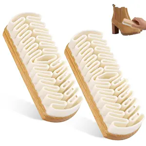 Suede Brush and Eraser Set, Professional Suede Shoe Cleaner for Shoes Boots Bags Jackets, Wooden Handle Suede Cleaning Kit