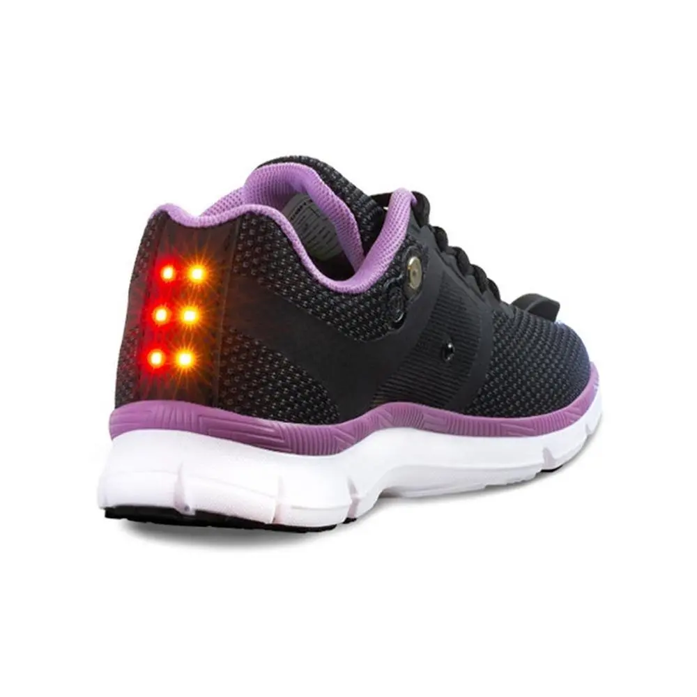 Women's Night Runner Sneakers in Black With Headlights and Rear Safety Lights walking sneakers Shoe Training Casual Walking Shoes