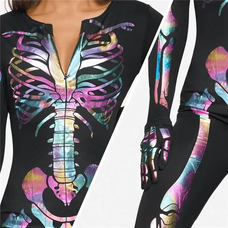 Halloween Decoration Womens Skeleton Costume Glow in the Dark, Halloween Skeleton Bodysuit, Halloween Costumes for Adult, Halloween cosplay, party, party costumes, Halloween pajamas, Womens costume, carnival costume, Halloween gifts, clothes Halloween Decoration Womens Skeleton Costume Glow in the Dark, Halloween Skeleton Bodysuit, Halloween Costumes for Adult, Halloween cosplay, party, party costumes, Halloween pajamas, Womens costume, carnival costume, Halloween gifts, clothes