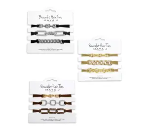 Maya J Jewelry Designer Hair Ties/Bracelets w/ Crystals S/9