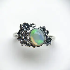 white opal ring vintage style