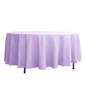Polyester 108" Round Tablecloth Lavender Lilac - Wrinkle-Resistant Table Cover