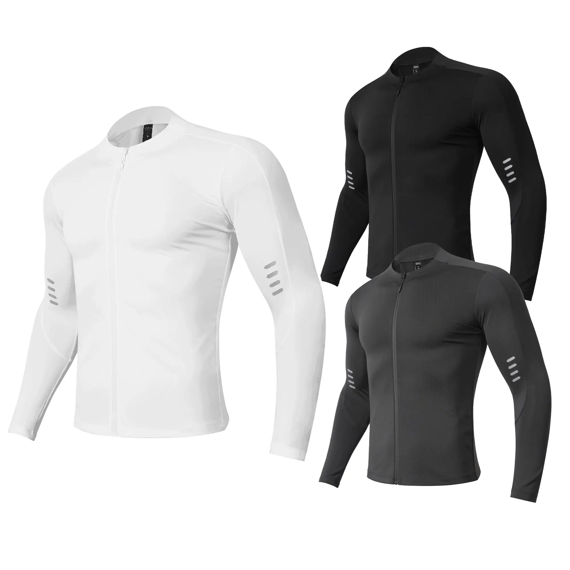 Nadsir Men's Reflective Zippered Jacket for Spring/Autumn Sports, Running, Fitness & Cycling, thermal long sleeve,Casual Sporty Long Sleeve Outerwear for DailyWear, Fashion Men's Clothes for All Seasons, New for Fall 2025