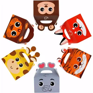 30 count Party Favor Boxes With Handles, 6.3 Inch Foldable Paper  Boxes Candy Boxes,  Boxes Goodies Boxes for Birthday, Shower, Wedding, Party Supplies Decorations ( Ear Style)