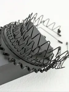 Men's Metal Wave Design Headband, Casual Versatile Hair Accessories for Men & Women, Minimalist Headwear Suitable for Thick Hair, Chic Headbands, Tubi Hair Wrap