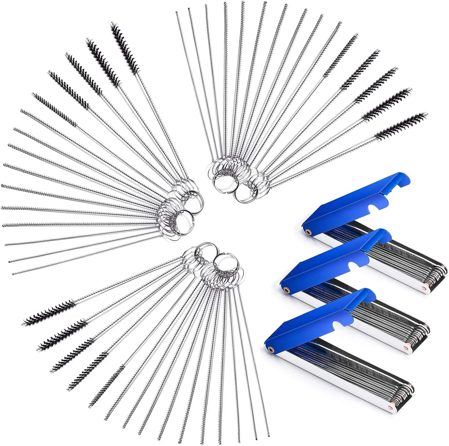 6 Set Carburetor Carbon Dirt Jet Remove Cleaner 39 Cleaning Wires Set + 30 Cleaning Needles + 15 Nylon Brushes for Motorcycle ATV Moped Welder Carb Chainsaw Spray Guns Welding Torch Tip Cleaner