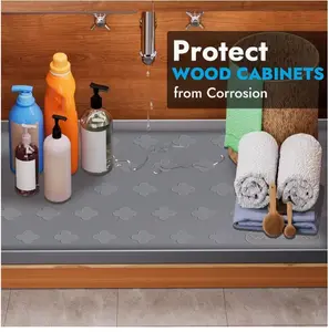 Waterproof Under Sink Mat Measuring 34" X 22" Or 17" X 12.6", Designed for Kitchen Cabinets, Serving As a Shelf Liner Organizer And Drip Tray to Protect The Bottom of Sinks in Kitchens And Bathrooms