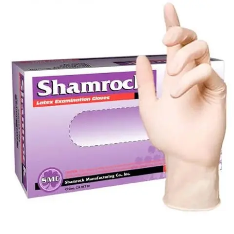 Shamrock Latex Powder-Free Exam Gloves Size XS S M L XL for Medical Use