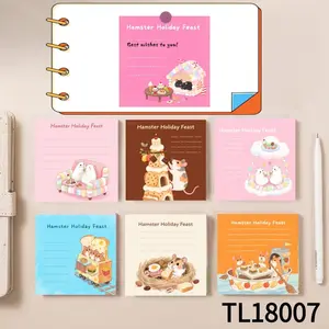 Adorable Hamster Holiday Feast Design - Quality Sticky Notes (3.54×3.54 inches) 100-pack with105 Emoticon Stickers,Leaving Temporary Messages,strong Adhesion, for All Your Note - Taking Needs