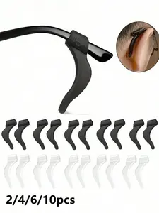Silicone Anti-Slip Ear Grip Hooks for Glasses，Anti-slip Silicone Ear Grip Glasses Eyeglasses Leg Ear Hook - Secure Eyewear Retainers, Plastic Material, Ideal for Securing Eyeglasses and Temple Tips, Accessory for Eyeglasse