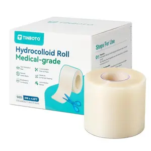 Hydrocolloid Roll for Wound Care, Hydrocolloid Bandages with Self-Adhesive, Cut-to-Size Patch Bandages, Ultra Absorbent, Waterproof, First Aid Kit Essential (2IN*4.8FT)