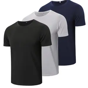 Men's Summer Moisture Wicking Short Sleeve Shirts Plain CrewNeck Workout T-shirt Quick Dry Tops Menswear Casual Breathable Sportswear Men's Clothing