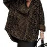 utcoco Women's Cotton Cheetah Print Shacket - 2025 Trend Button-Front Long Sleeve Outerwear, Everyday Fall Fashion Top,sohochic