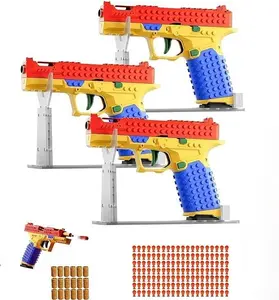 (3pcs)Tactical DIY Building Block Handle Set, Fun Building Block Kit with Display Stand for Adults, Fun Assembly Toy with Reusable Parts, Creative Construction Grip Kit Suitable for rich team activities, birthday, party, Holiday gifts for children