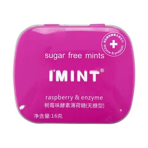 I'MINT Raspberry Enzyme Sugar-Free Mints 16g - Refreshing Breath & Digestive Aid