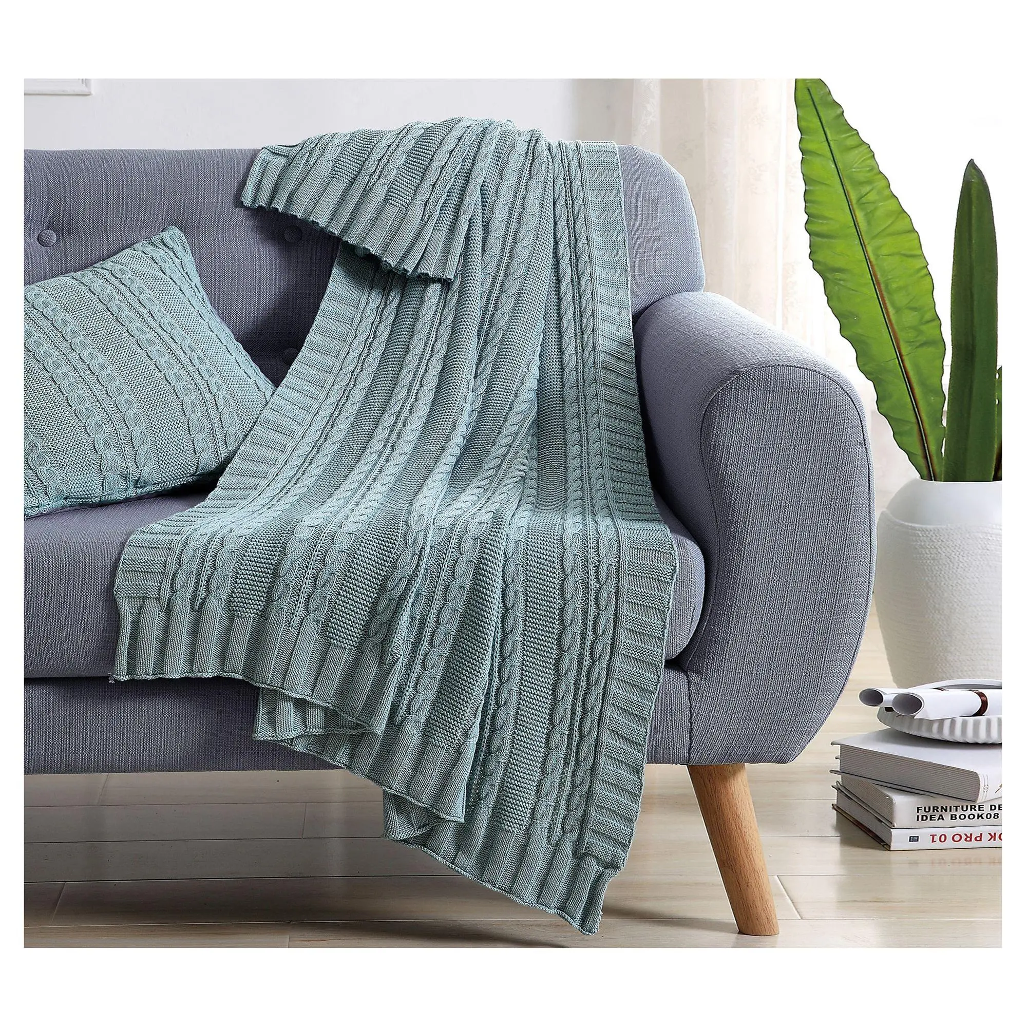 VCNY Home Dublin Cable Knit Throw Blanket VCNY Home Dublin Cable Knit Throw Blanket