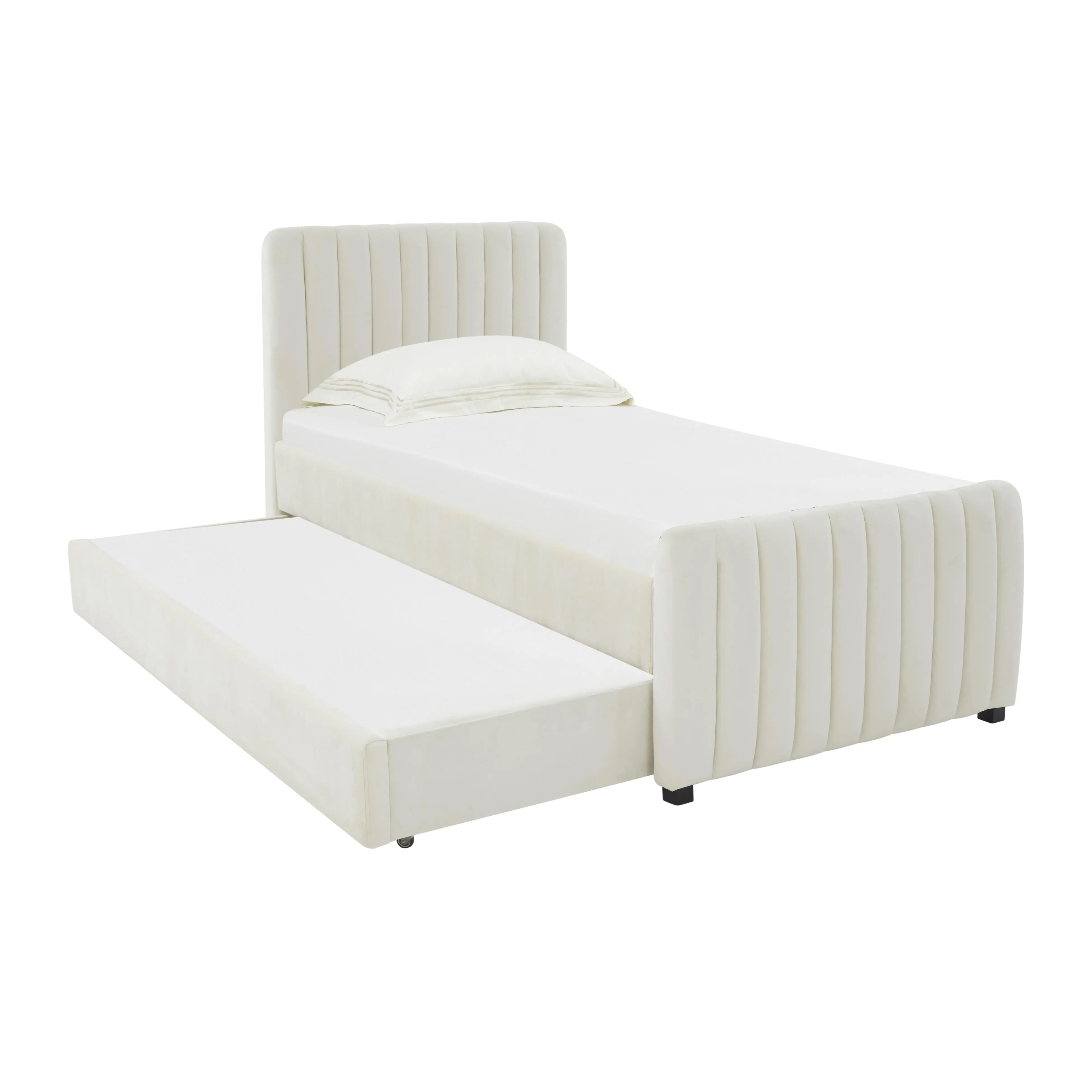 Angela Performance Velvet Trundle Bed in Twin