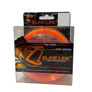 Slime Line Professional Grade High Visibility Neon Orange Monofilament Fishing Line - Extreme Abrasion Resistance Smooth Casting Low Memory