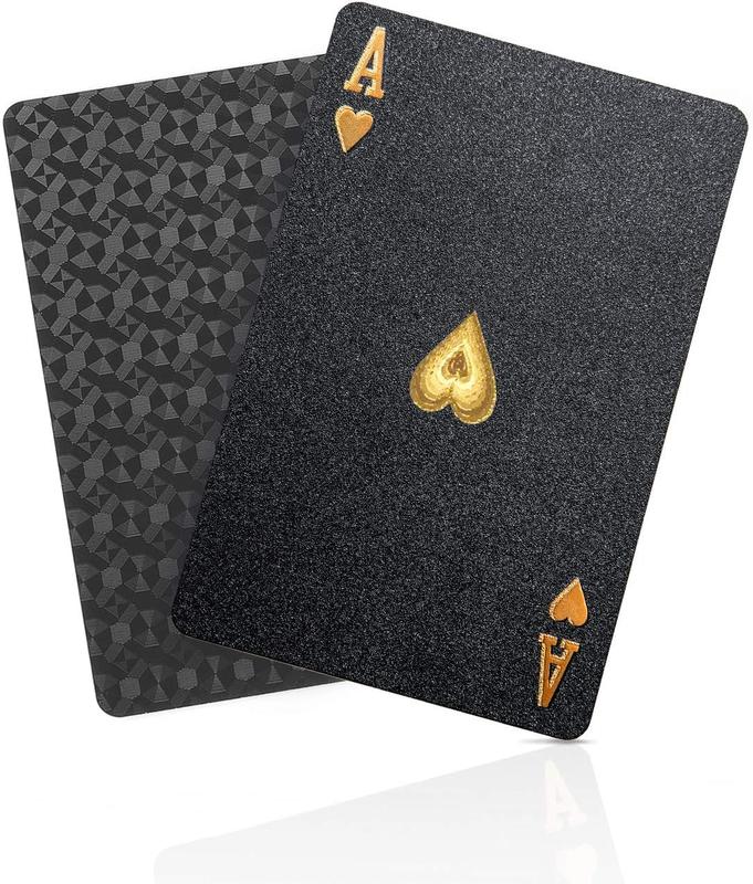 Diamond Waterproof Black Playing Cards, Poker Cards, HD, Deck of Cards (Black)