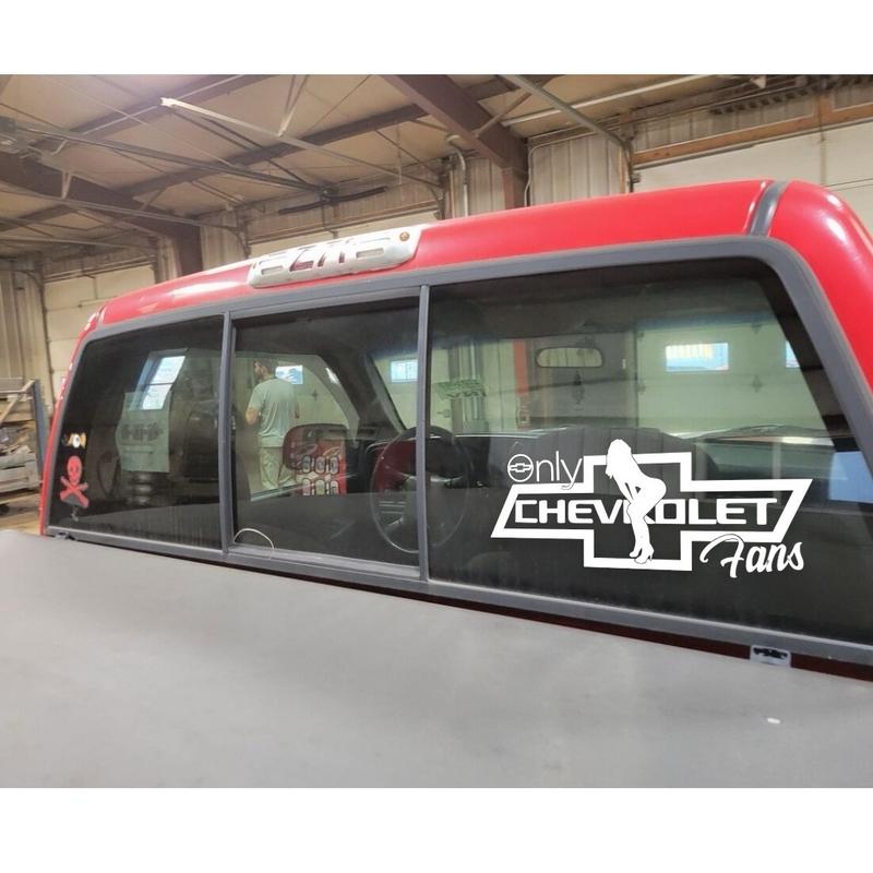 Chevrolet Only Fans Decal Sticker in Multiple Colors and Sizes car--=%2=- sticker=%2=-- car decal universal sticker=%2=- truck= adhesive vinyl