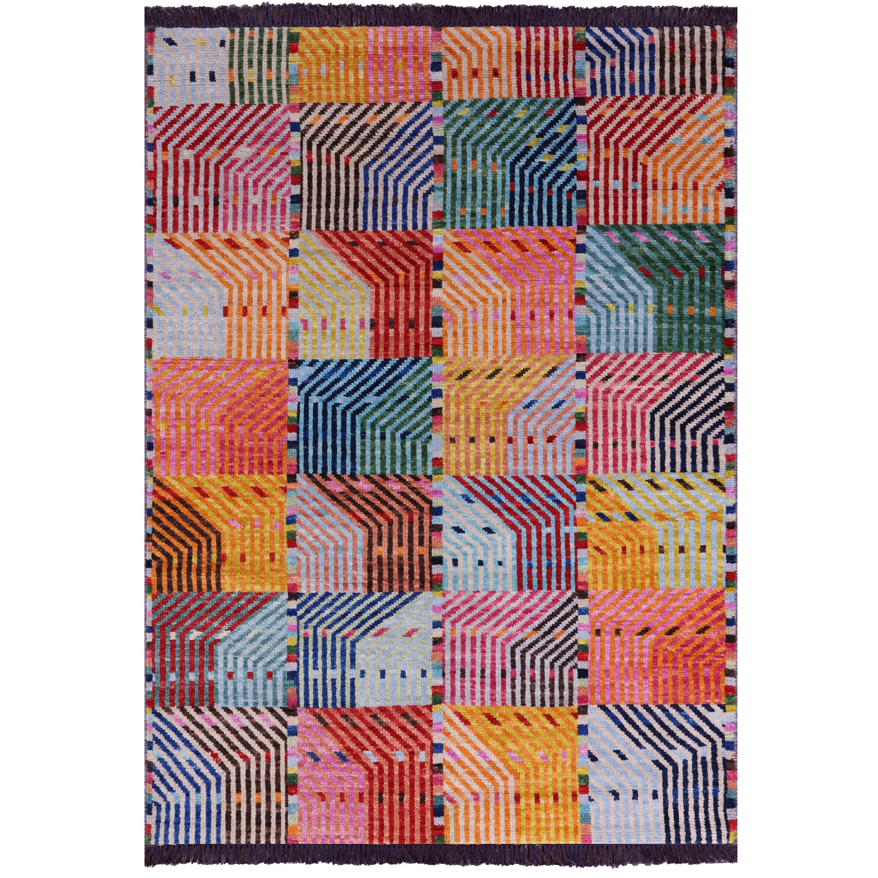 SUPER SALE Tribal Moroccan Handmade Wool Rug - 4' 2" X 5' 10"