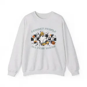 I Ghost People All Year 'Round Pullover | Spooky Season | Ghosting | Boohoo | Crewneck Sweatshirt