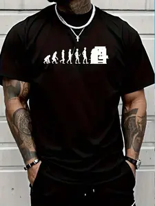 100% Cotton CNC Machine Operator Evolution For CNC Machinist T-Shirt Women's Men's Graphic Tee Crew Neck summer vacation Tops