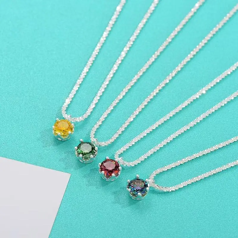 VVS1 Moissanite Sterling silver Solitaire pendant Iced out Synthetic Moissanite necklace Shine Chain Best Christmas Birthday Gift for Women with Certificate VVS1 Moissanite Sterling silver Solitaire pendant Iced out Synthetic Moissanite necklace Shine Chain Best Christmas Birthday Gift for Women with Certificate