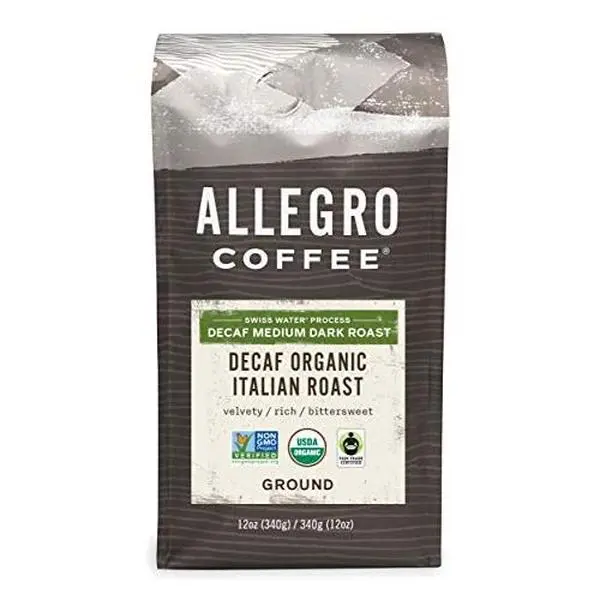 Allegro Coffee Decaf Organic Italian Roast Ground Coffee, 12 Ounce (Pack of 1)
