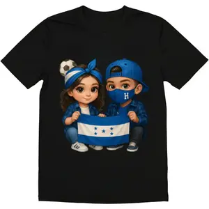 Fashion Designer T-Shirts - Cotton Graphic Tees with Honduras Pride Kids - Cute Flag Tee,Crewneck,Casual, Ideal for Everyday Wear,