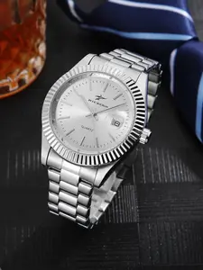 Business style Quartz Wristwatch, stainless steel strap, date display, simple scale dial, versatile texture for daily commuting, bezel design, men's casual fashion accessories