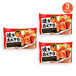 Nissui Grilled Rice Balls 3-Pack, 6 Pieces Per Pack, Japanese Yaki Onigiri, Ready to Heat (Frozen)