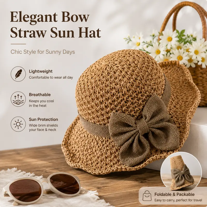 straw hat bow - TikTok Shop display picture 3