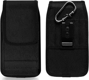 Holster for  16, 16 Pro, 15, 15 Pro, 14, 14 Pro, 13 12 Pro, SE 2022 and  Galaxy S25 S24 S23 S22 S10e - Rugged Nylon Cell Phone Belt Holder for Men, with Clip Loop for Work