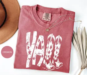 Comfort Colors Y'all T-Shirt: Western Cowboy Boots Graphic Tee