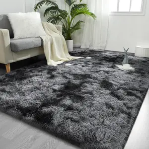 JAKOLIVE Tie-dyed Silver Gray Area Rug Suitable for The Living Room Or Bedroom, Extra Soft Fluffy Plush Area Rug, Perfect for Home Decoration And Providing During Summer with Air Conditioning -Mother's Day Giftl, Best for Christmas