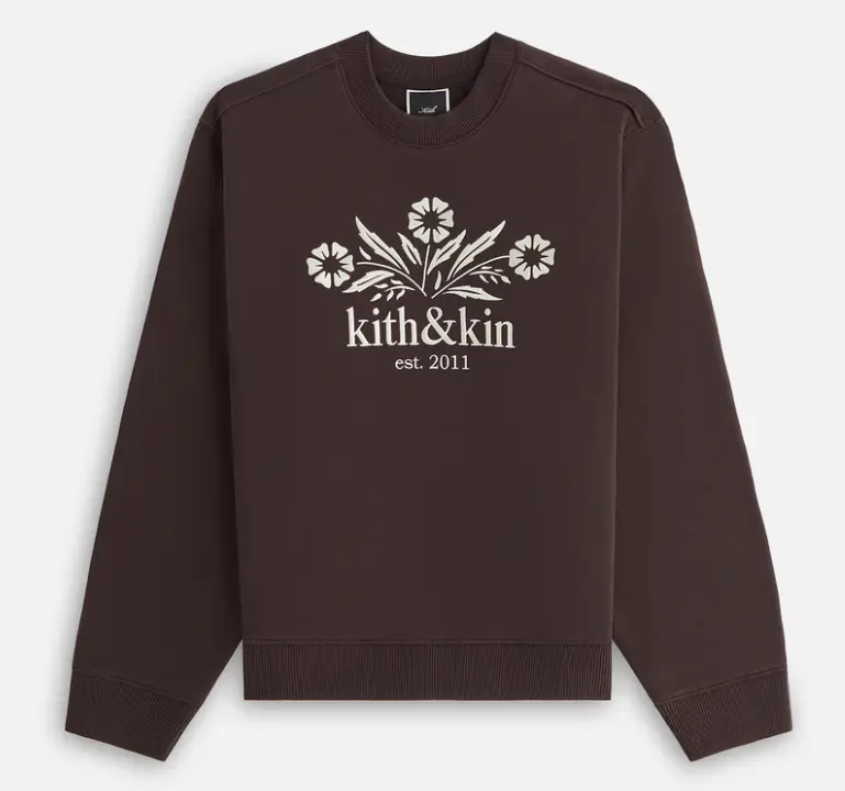 Kith Women's Ashwin Kith & Kin Bellflower Brown Crewneck Sweater Size Large