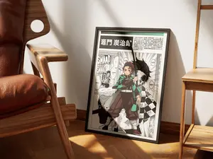 [Sale Up To 40%] Tanjiro Kamado Demon Slayer Poster, Minimalist Anime Wall Art, Manga Aesthetic Decor, High Quality Print, Gift for Fans