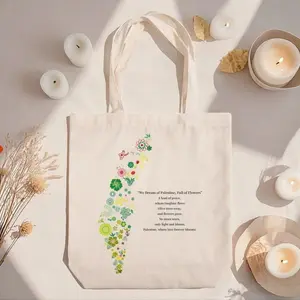 Floral Palestine Tote Bag – Love Forever Blooms (MAC236)