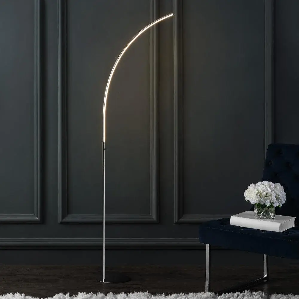 JONATHAN Y Virginia Modern Metal-Glass LED Vanity Light - Modern Standing Light with Plug and App, Smart Home Plug and App, Silk-Wrapped Cord for Living Room, Bedroom