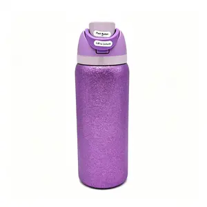 Owala 32oz Purple Glitter Insulated Water Bottle, Leakproof Push Button Lock Lid with Built-In Straw, Stainless Steel  for School, Gym & Travel,aesthetic  funny dad blank flip