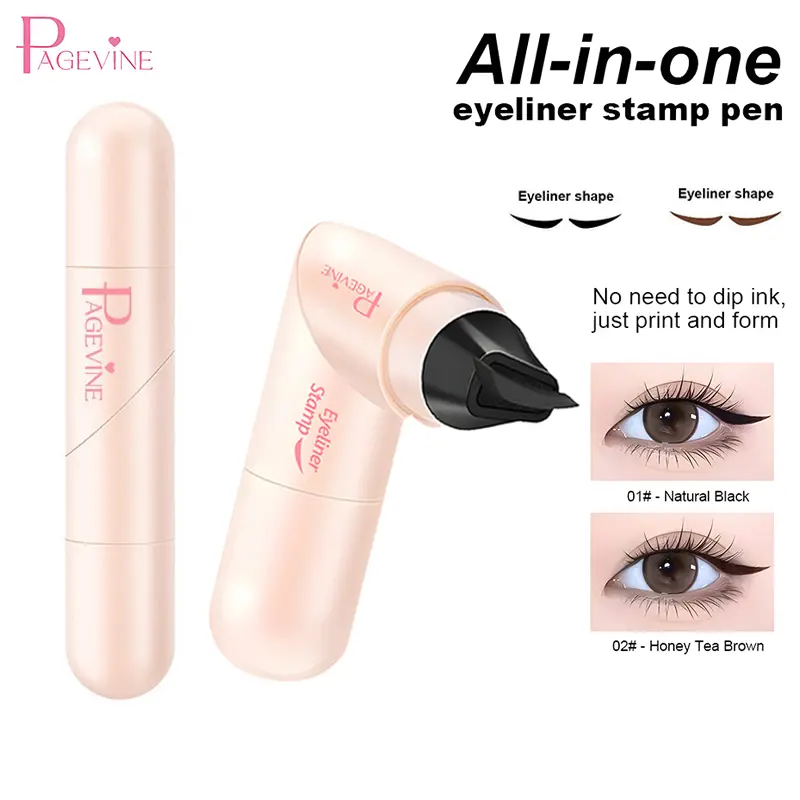 Dual-Ended Rotating Wing Stamp Eyeliner Kit – Waterproof Matte Liquid Eyeliner Pen, Quick-Dry, Smudge-Resistant, Transfer-Proof Cosmetic Tool for Professional Winged Looks & All-Day Wear, Transfer Proof Makeup
